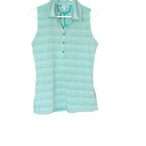 Under Armour NWT Women's Golf Green/White Striped shirt Size medium